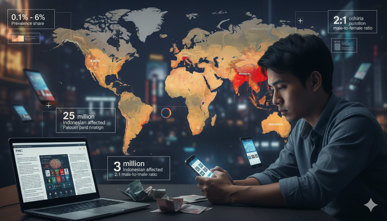 iilustrasi banner data kecanduan judi